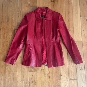 \id. Collection Red Leather Jacket - Size Medium